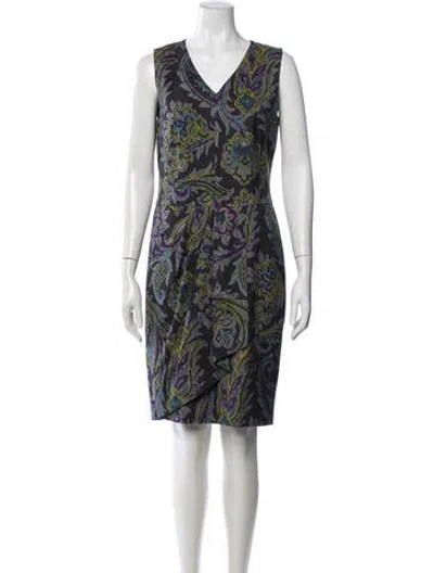 Pre-owned Etro Wool Knee-length Dress In Green