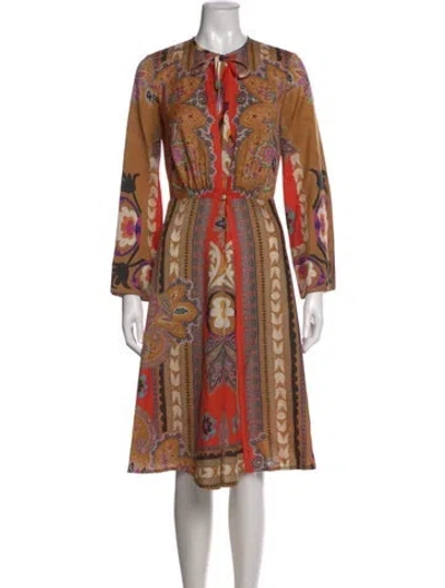 Pre-owned Etro Wool Knee-length Dress In Neutral