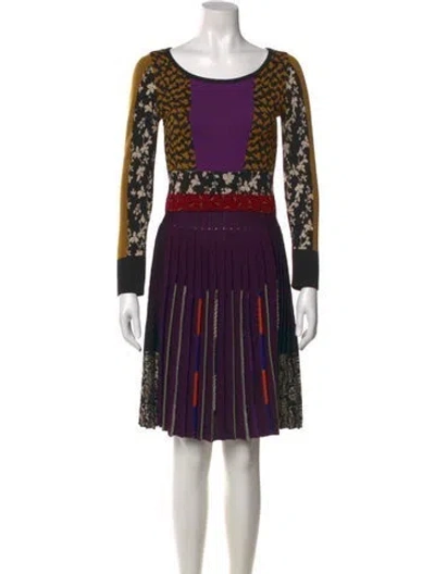 Pre-owned Etro Wool Knee-length Dress In Purple