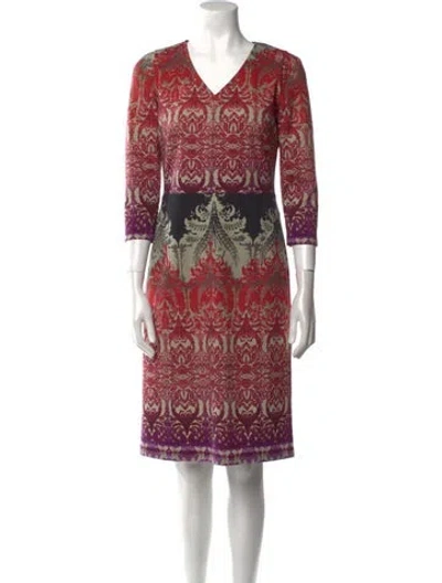 Pre-owned Etro Wool Knee-length Dress In Red