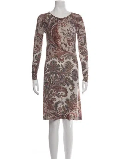 Pre-owned Etro Wool Knee-length Dress In Red