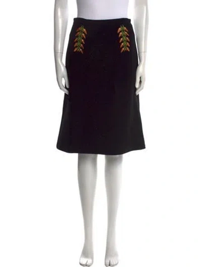 Pre-owned Etro Wool Knee-length Skirt In Black