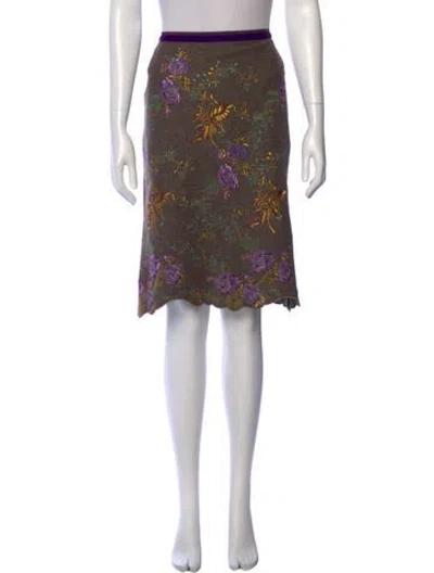 Pre-owned Etro Wool Knee-length Skirt In Brown