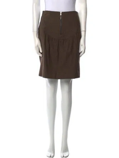 Pre-owned Etro Wool Knee-length Skirt In Brown