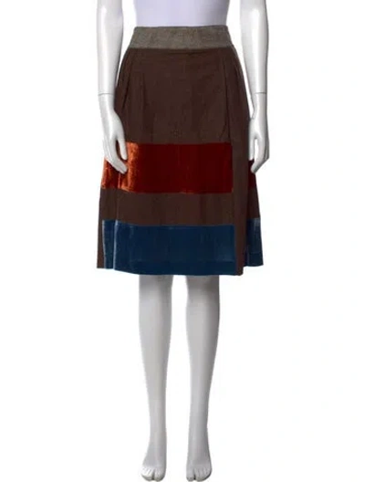 Pre-owned Etro Wool Knee-length Skirt In Brown