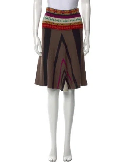 Pre-owned Etro Wool Knee-length Skirt In Brown