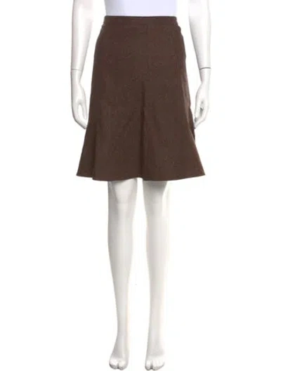 Pre-owned Etro Wool Knee-length Skirt In Brown
