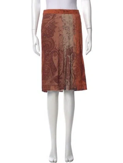 Pre-owned Etro Wool Knee-length Skirt In Brown