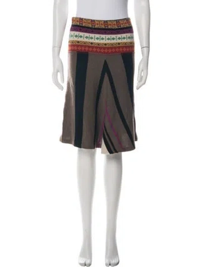 Pre-owned Etro Wool Knee-length Skirt In Brown
