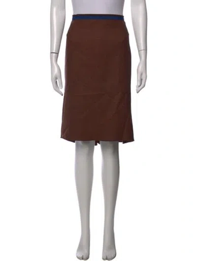 Pre-owned Etro Wool Knee-length Skirt In Brown