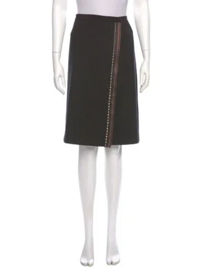 Pre-owned Etro Wool Knee-length Skirt In Gray