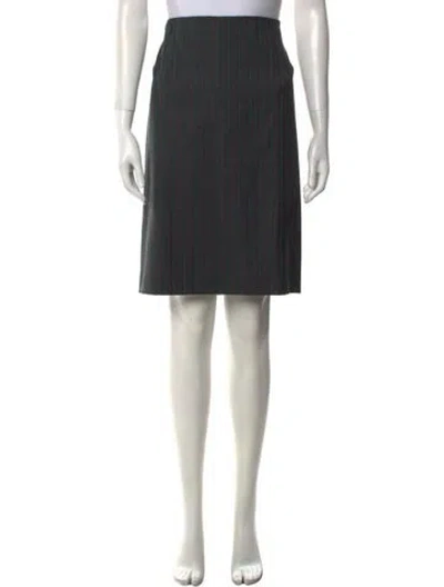Pre-owned Etro Wool Knee-length Skirt In Gray
