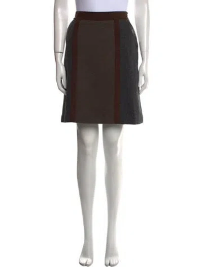 Pre-owned Etro Wool Knee-length Skirt In Gray