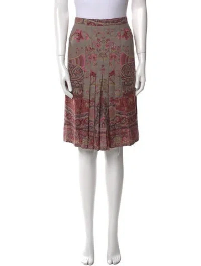 Pre-owned Etro Wool Knee-length Skirt In Gray