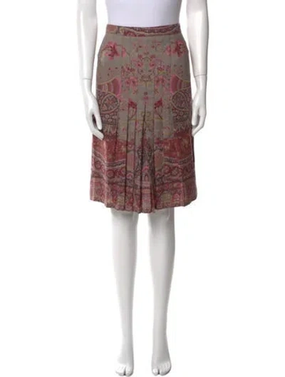 Pre-owned Etro Wool Knee-length Skirt In Grey