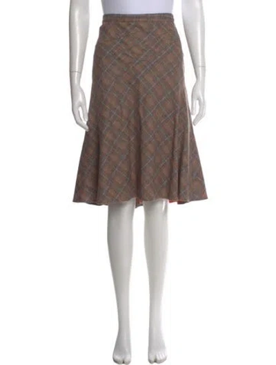 Pre-owned Etro Wool Knee-length Skirt In Orange