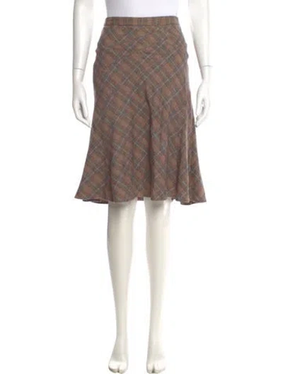 Pre-owned Etro Wool Knee-length Skirt In Orange