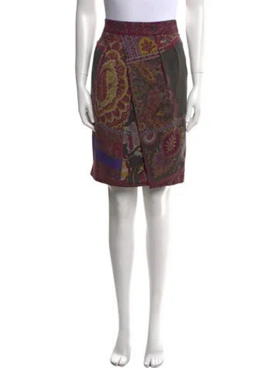 Pre-owned Etro Wool Knee-length Skirt In Purple