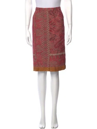 Pre-owned Etro Wool Knee-length Skirt In Red