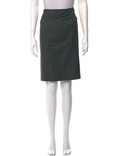 Pre-owned Etro Wool Knee-length Skirt W/ Tags In Gray