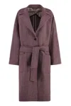 Etro Wool Long Jacket In Red