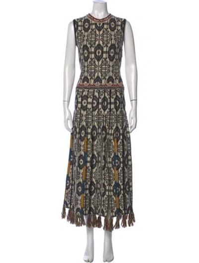 Pre-owned Etro Wool Long Dress In Neutral