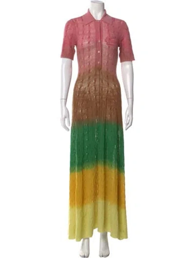 Pre-owned Etro Wool Long Dress In Pink