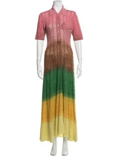 Pre-owned Etro Wool Long Dress In Pink
