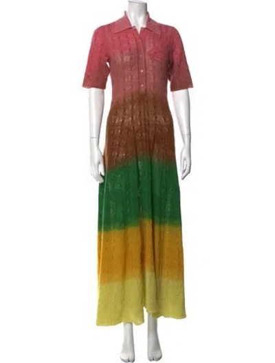 Pre-owned Etro Wool Long Dress In Pink