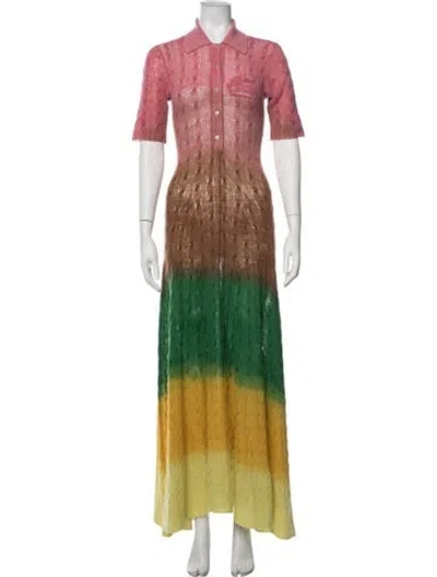 Pre-owned Etro Wool Long Dress In Pink