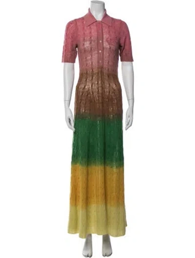 Pre-owned Etro Wool Long Dress In Pink