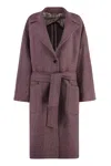 Etro Wool Long Jacket In Red