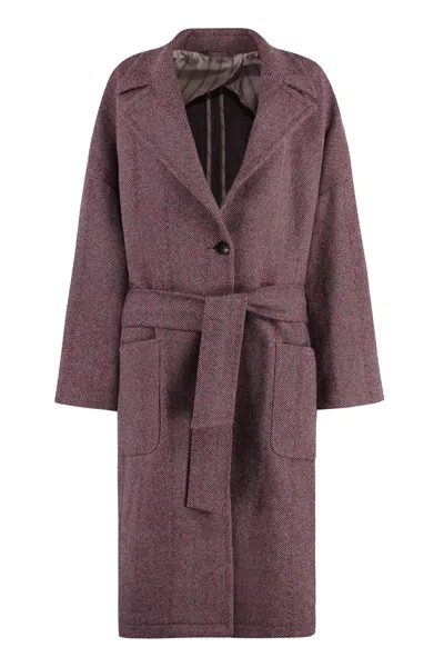 Etro Wool Long Jacket In Red