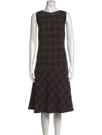 Pre-owned Etro Wool Midi Length Dress In Black