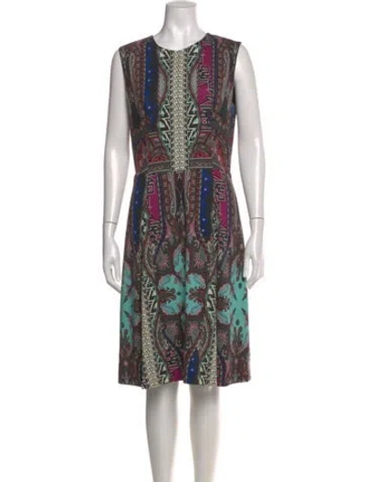 Pre-owned Etro Wool Midi Length Dress In Blue