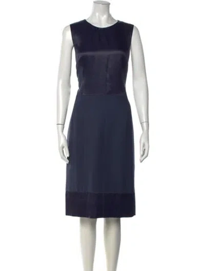 Pre-owned Etro Wool Midi Length Dress In Blue