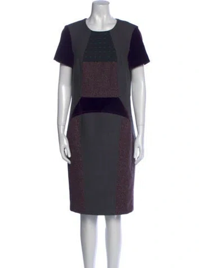 Pre-owned Etro Wool Midi Length Dress In Gray