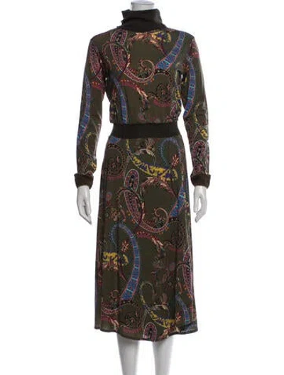 Pre-owned Etro Wool Midi Length Dress In Green