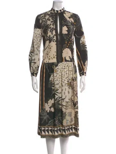Pre-owned Etro Wool Midi Length Dress In Multi