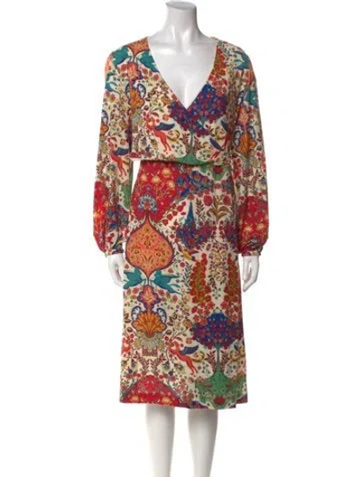 Pre-owned Etro Wool Midi Length Dress In Neutral