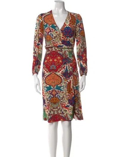 Pre-owned Etro Wool Midi Length Dress In White