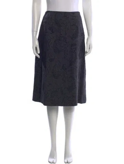 Pre-owned Etro Wool Midi Length Skirt In Blue