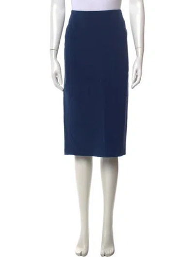 Pre-owned Etro Wool Midi Length Skirt In Blue