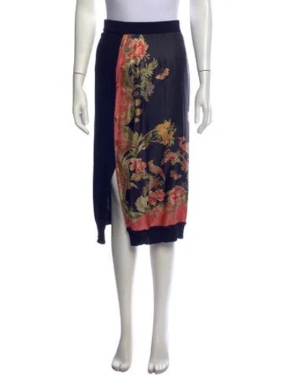 Pre-owned Etro Wool Midi Length Skirt In Blue