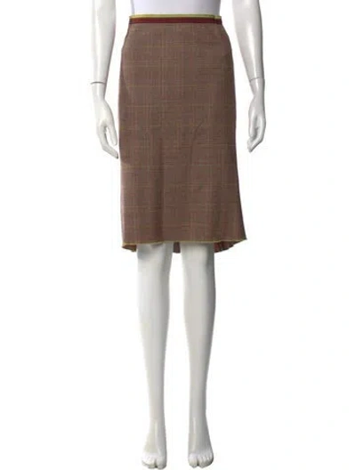 Pre-owned Etro Wool Midi Length Skirt In Brown