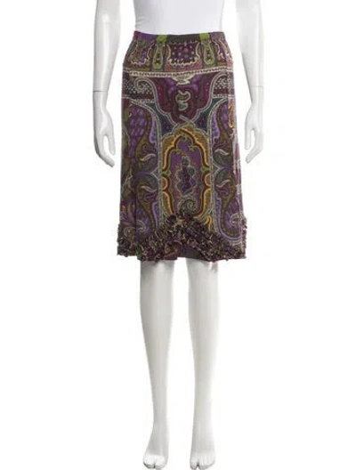 Pre-owned Etro Wool Midi Length Skirt In Neutrals