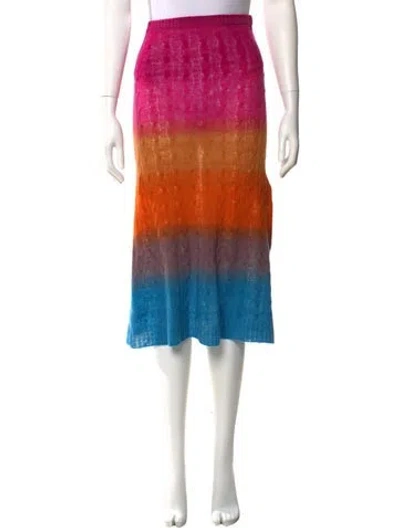 Pre-owned Etro Wool Midi Length Skirt In Pink