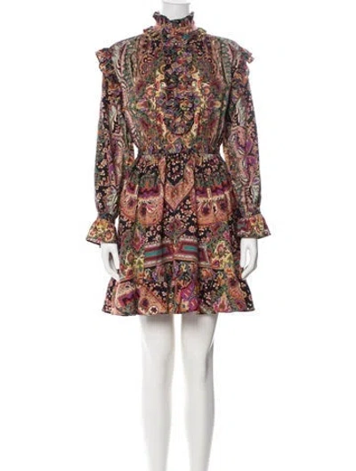 Pre-owned Etro Wool Mini Dress In Black