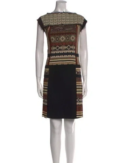 Pre-owned Etro Wool Mini Dress In Black