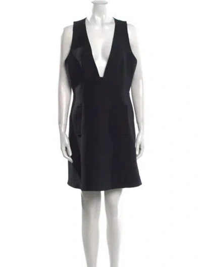 Pre-owned Etro Wool Mini Dress In Black